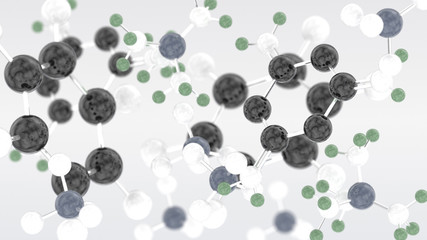 Chemical molecules 3D illustration