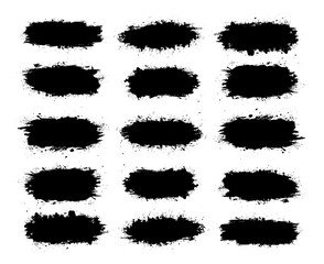 Abstract paint splashes set for design use. Splatter template set. Brushes vector illustration background