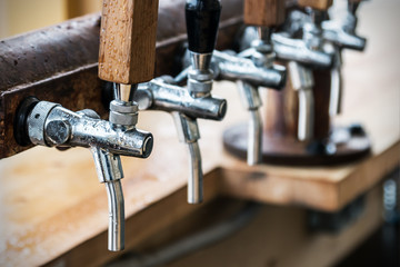 Old beer dispenser in a street bar