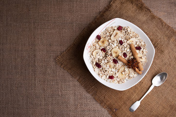 oats plate with fruits 