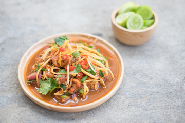 Spicy cockle salad
