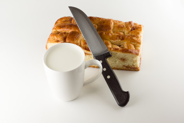 fresh cake with apple filling