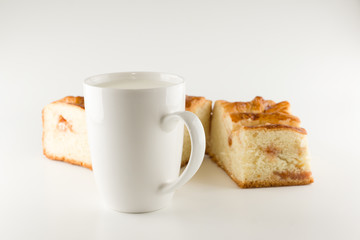 fresh cake with apple filling