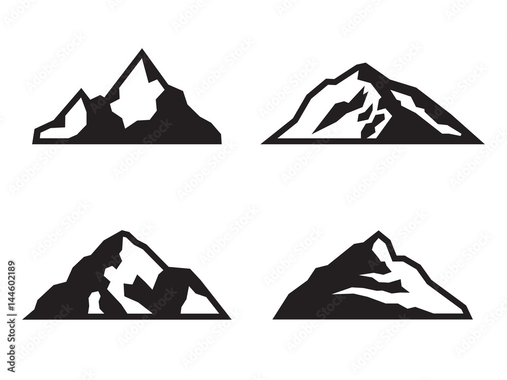 Sticker mountain icons set - Stickers