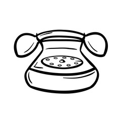 Old telephone with hanset and rotary dial