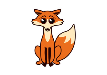 Fox vector. Fox cartoon character. Icon fox on a white background