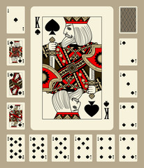 Spades suit playing cards