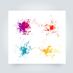 Vector abstract background with big splash and place for your text. Grunge Vector Illustration. Splatter template. Paint set for design use.