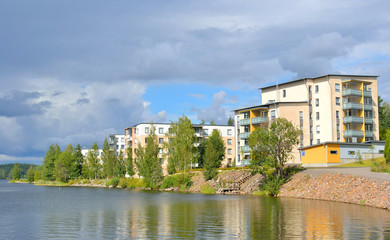 Embankment in Lappeenranta at ssummer.