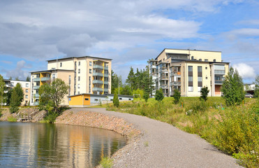 Street in Lappeenranta at ssummer.