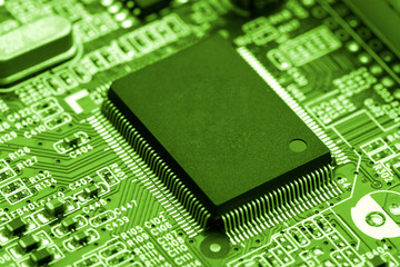 central processor chipset on Circuit board, technology concept