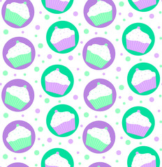 pattern of mint and violet cakes