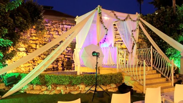 Jewish Traditions Wedding Ceremony. Wedding Canopy (Chuppah or Huppah).