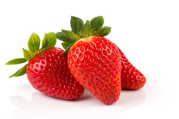 Red ripe strawberry fruits