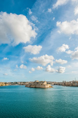 Fort Saint Angelo in Vittoriosa (Birgu), Malta, as seen from the