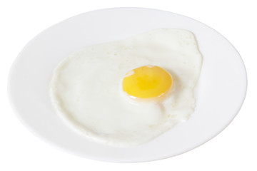 fried eggs on a white plate