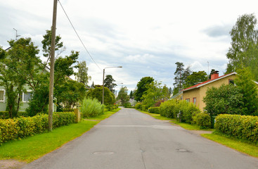 Fototapeta na wymiar Street in Lappeenranta at ssummer.