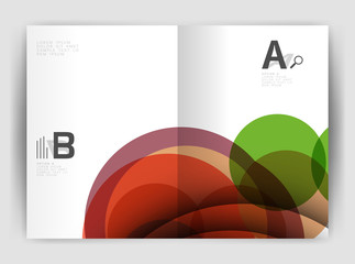 Abstract circles, annual report covers. Modern business brochure templates