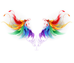 fluffy rainbow wings