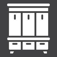 Hallway closet solid icon, Furniture and interior element, halltree vector graphics, a filled pattern on a black background, eps 10.