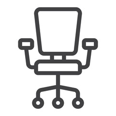Office Chair line icon, Furniture and interior element, vector graphics, a linear pattern on a white background, eps 10.