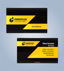 Yellow and Black modern business card template, Illustration Vector 10