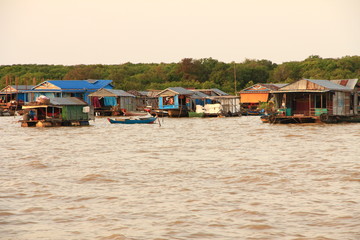 Fototapeta premium Chong Khneas in Tonle Sap, Cambodia
