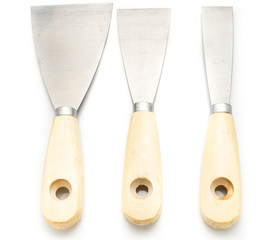 Putty Knifes on White background