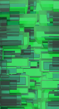 Green digital background. 3D illustration.