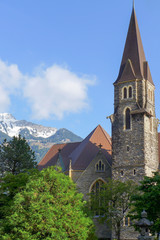 church on the blue sky background