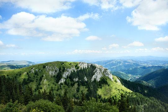 Fototapeta Summer landscape in high mountains