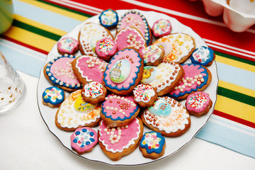 Traditional Easter village table in the Ukrainian family