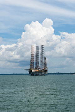 An oil rig located near the Tangjung Langsat Port in Pasir Gudang, Johor Malaysia.