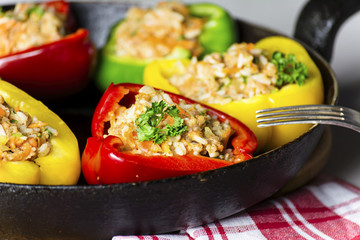 Stuffed pepper with rice and meat