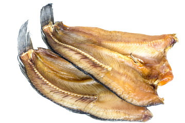 Dried fish ,thai food isolated on white