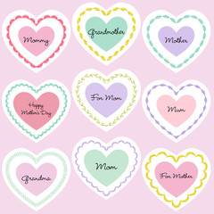 mother's day embroidered heart frames