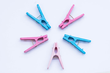 clothes peg on white background