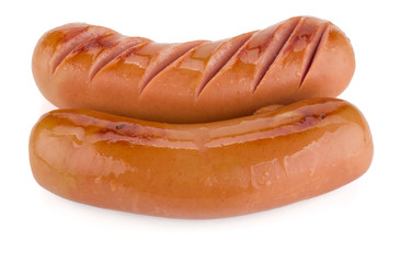 Two grilled sausages