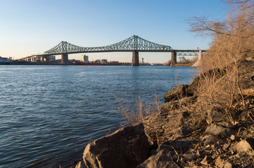 Jacques-Cartier Bridge and Saint-Lawrence River in Montreal