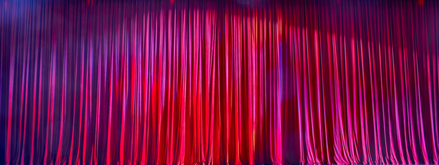 Panorama red curtains.