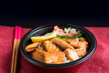 japanese food Salmon Chirashi Rice Bowl
