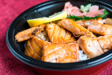 japanese food Salmon Chirashi Rice Bowl