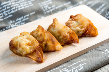 Chinese food Fried dumplings on plate