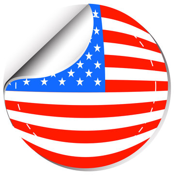 America flag in sticker design