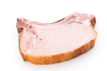 Pieces of pork meat, isolated on white background.