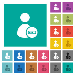 Fototapeta premium User account processing square flat multi colored icons