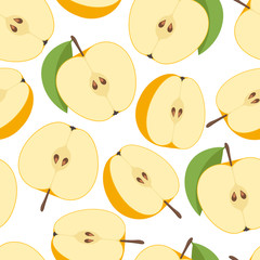 yellow Apple, seamless background,  vector