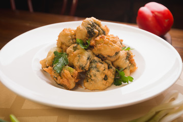 Broccoli in pastry, fried