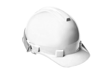 White safety helmet isolate on white background