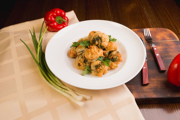Broccoli in pastry, fried
